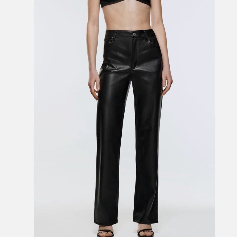 Zara Black Leather Pants